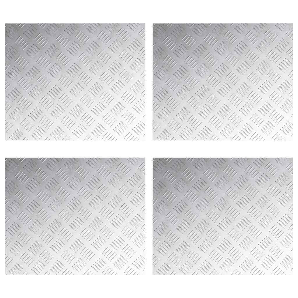 Checker plader 4 pcs Sølv 60 x 50 cm Aluminium