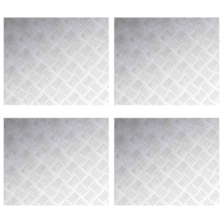 Checker plader 4 pcs Sølv 60 x 50 cm Aluminium