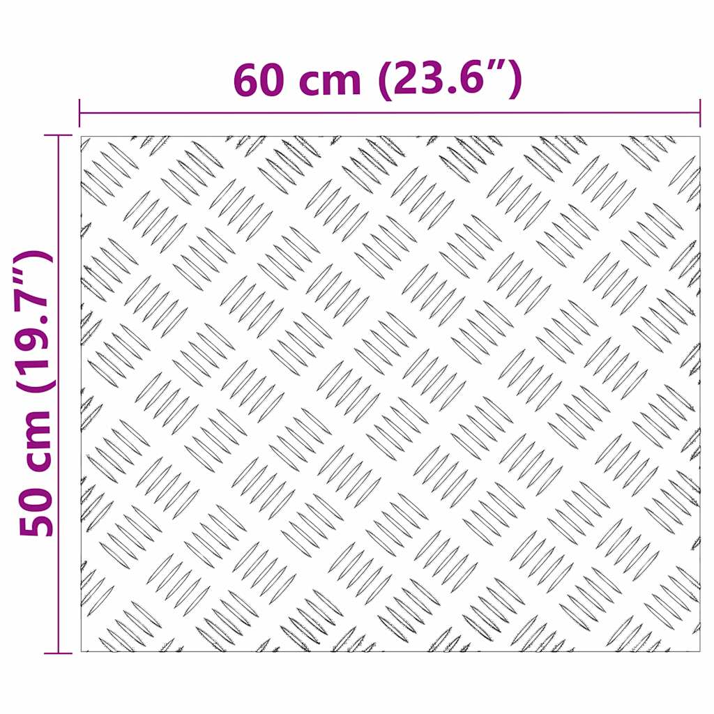 Checker plader 4 pcs Sølv 60 x 50 cm Aluminium