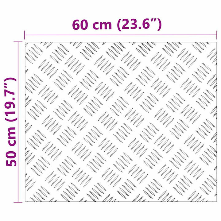 Checker plader 4 pcs Sølv 60 x 50 cm Aluminium