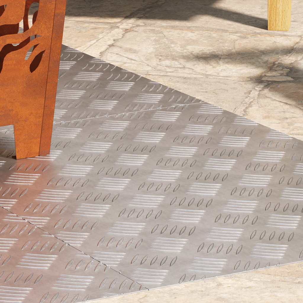 Checker plader 4 pcs Sølv 70 x 50 cm Aluminium