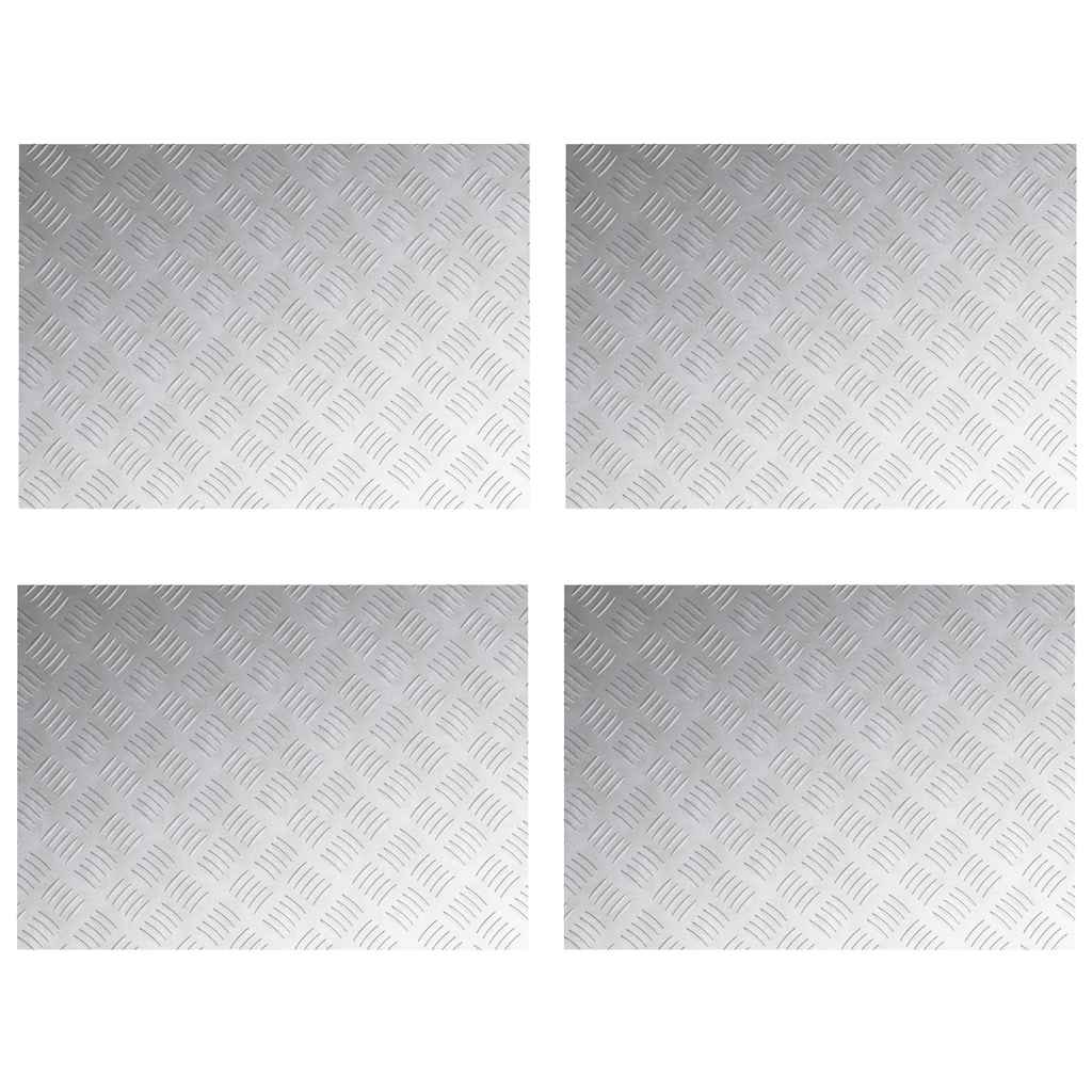 Checker plader 4 pcs Sølv 70 x 50 cm Aluminium