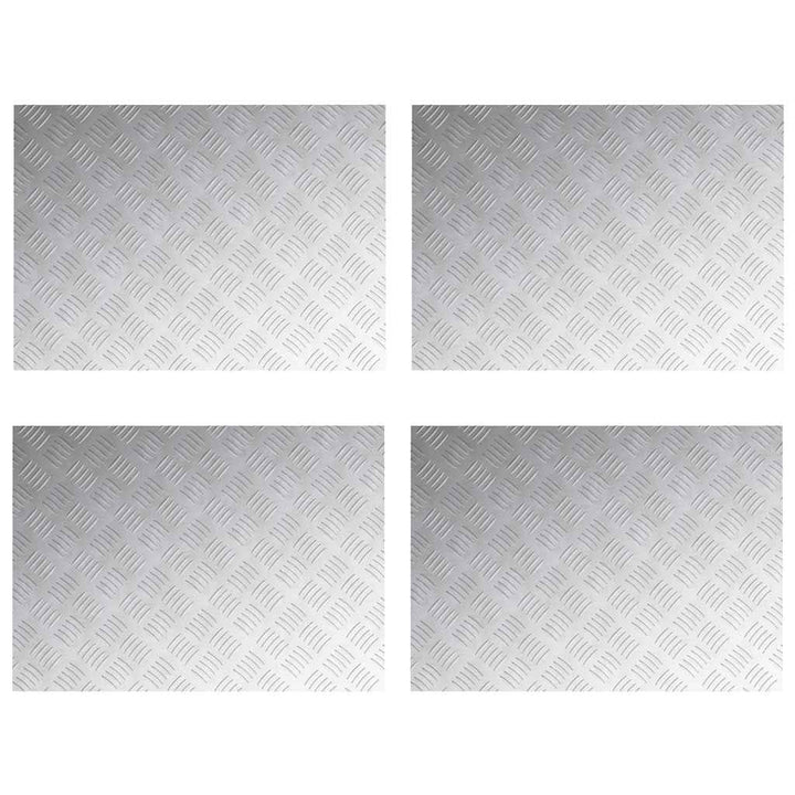 Checker plader 4 pcs Sølv 70 x 50 cm Aluminium