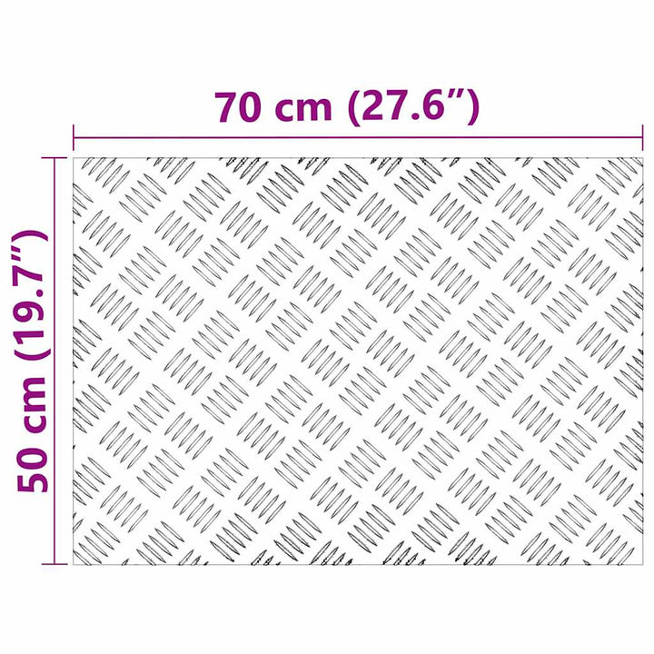 Checker plader 4 pcs Sølv 70 x 50 cm Aluminium