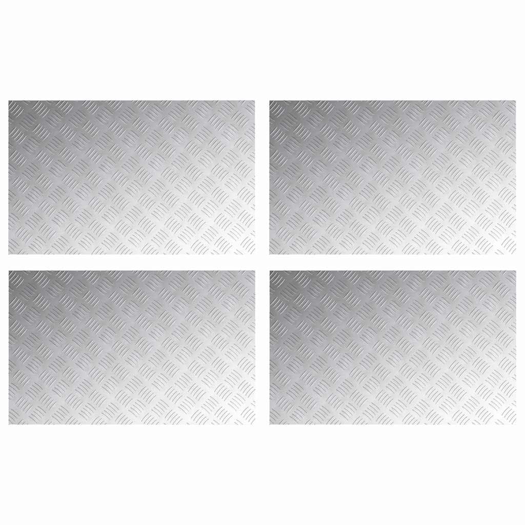 Checker plader 4 pcs Sølv 80 x 50 cm Aluminium
