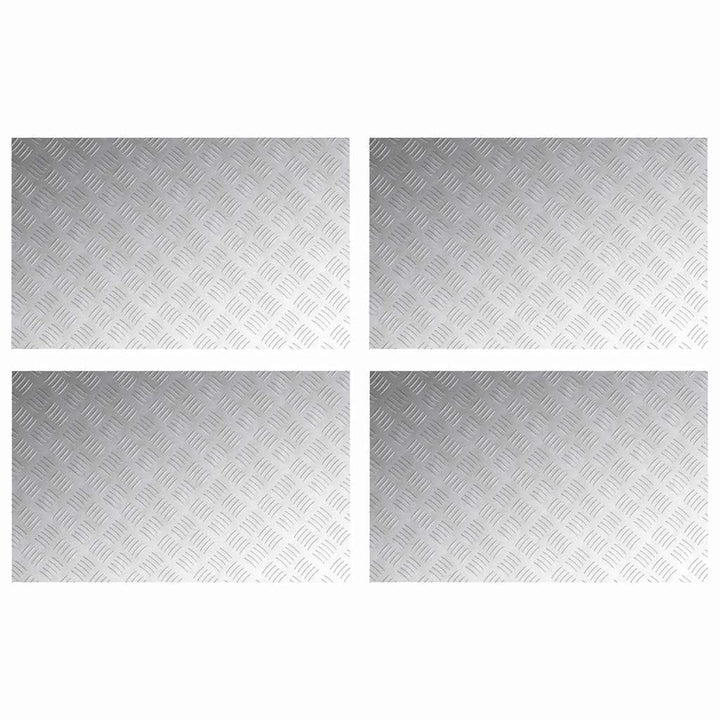 Checker plader 4 pcs Sølv 80 x 50 cm Aluminium