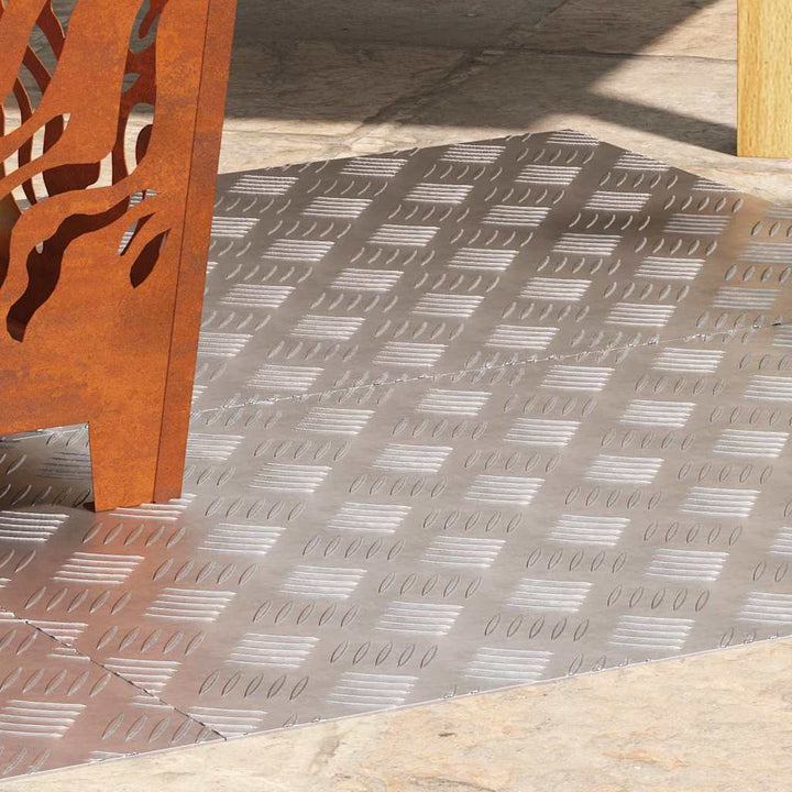 Checker plader 4 pcs Sølv 80 x 50 cm Aluminium