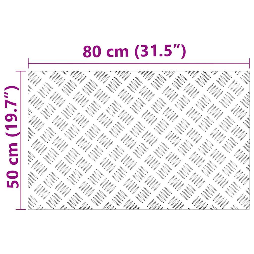 Checker plader 4 pcs Sølv 80 x 50 cm Aluminium