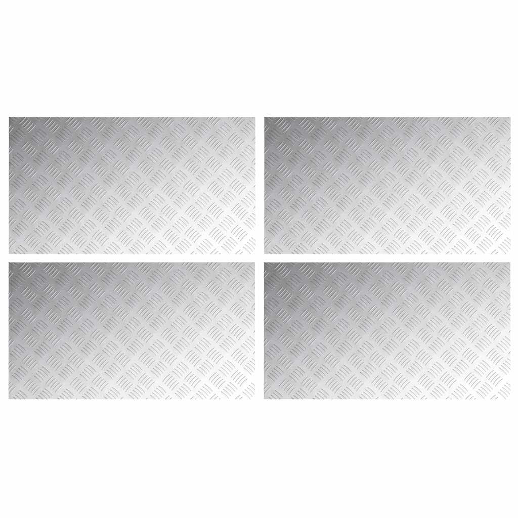 Checker plader 4 pcs Sølv 90 x 50 cm Aluminium