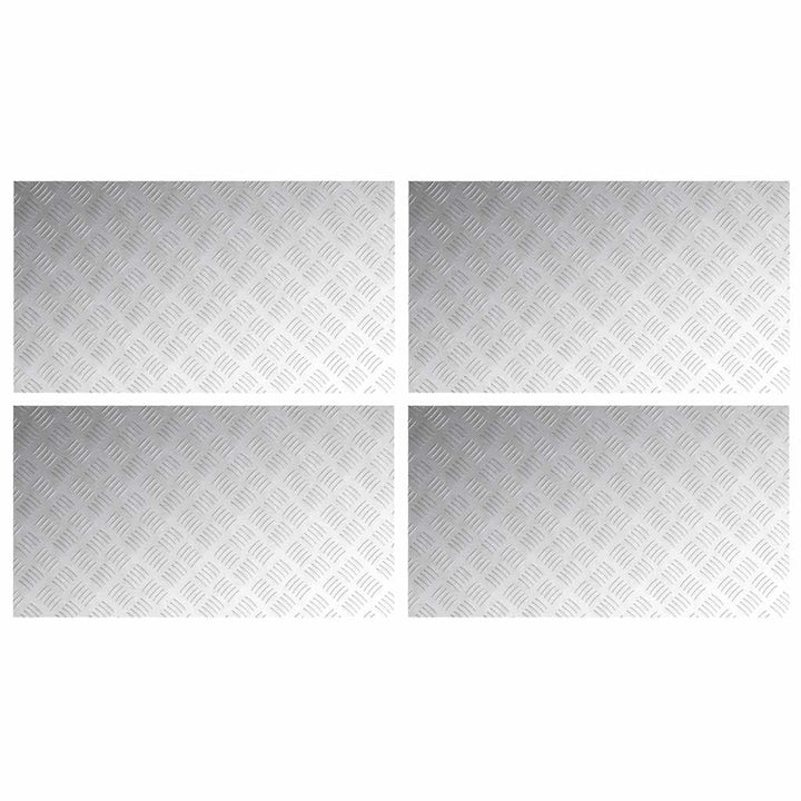 Checker plader 4 pcs Sølv 90 x 50 cm Aluminium