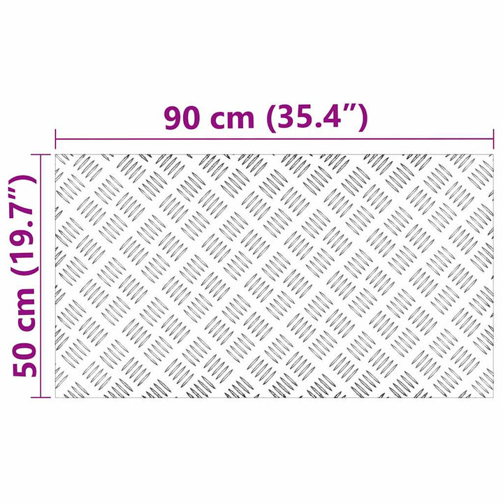 Checker plader 4 pcs Sølv 90 x 50 cm Aluminium