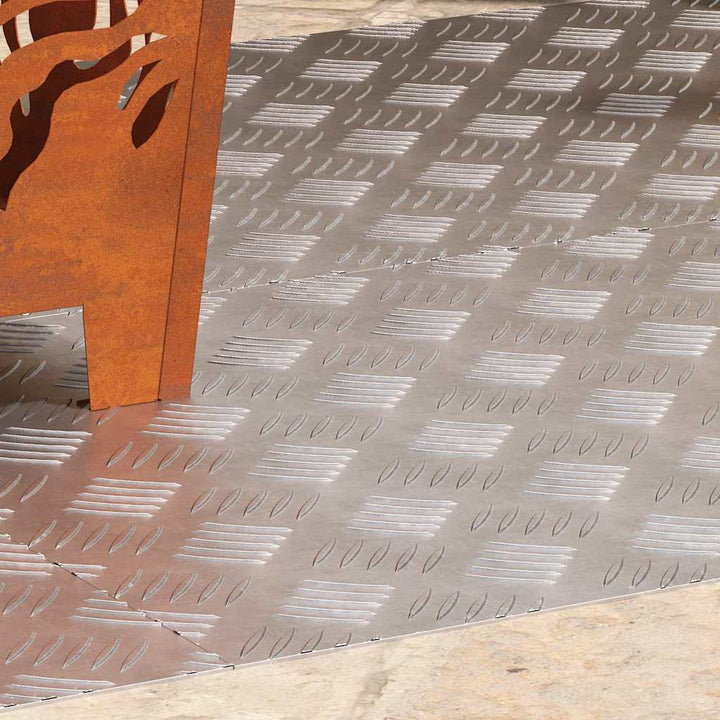 Checker plader 4 pcs Sølv 100 x 50 cm Aluminium