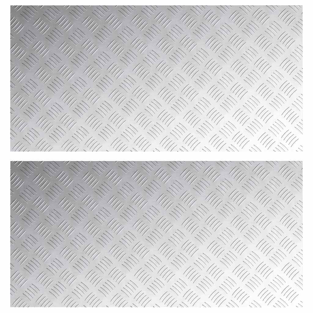Checker plader 2 pcs Sølv 100 x 50 cm Aluminium