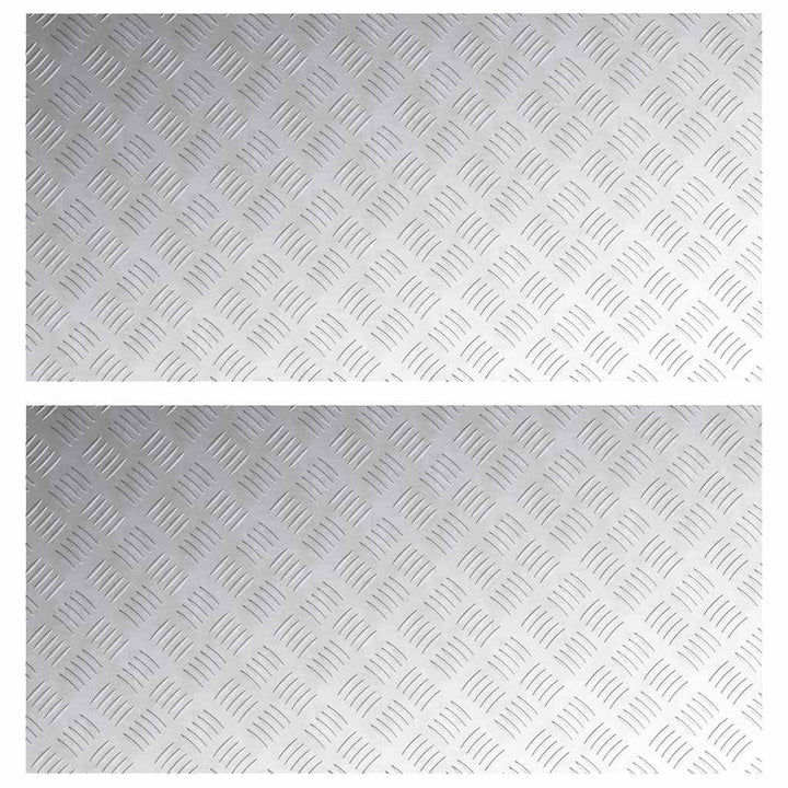 Checker plader 2 pcs Sølv 100 x 50 cm Aluminium