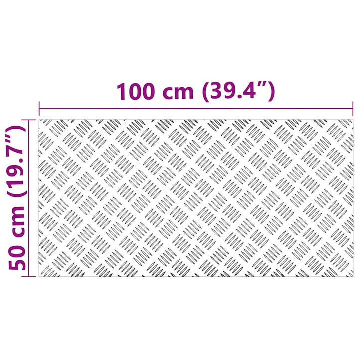 Checker plader 2 pcs Sølv 100 x 50 cm Aluminium
