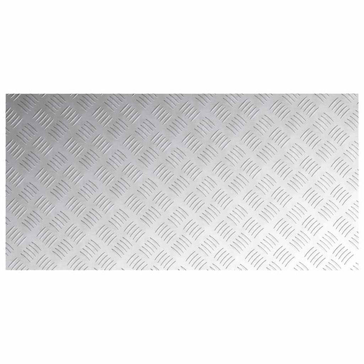 Checker plader 2 pcs Sølv 100 x 50 cm Aluminium