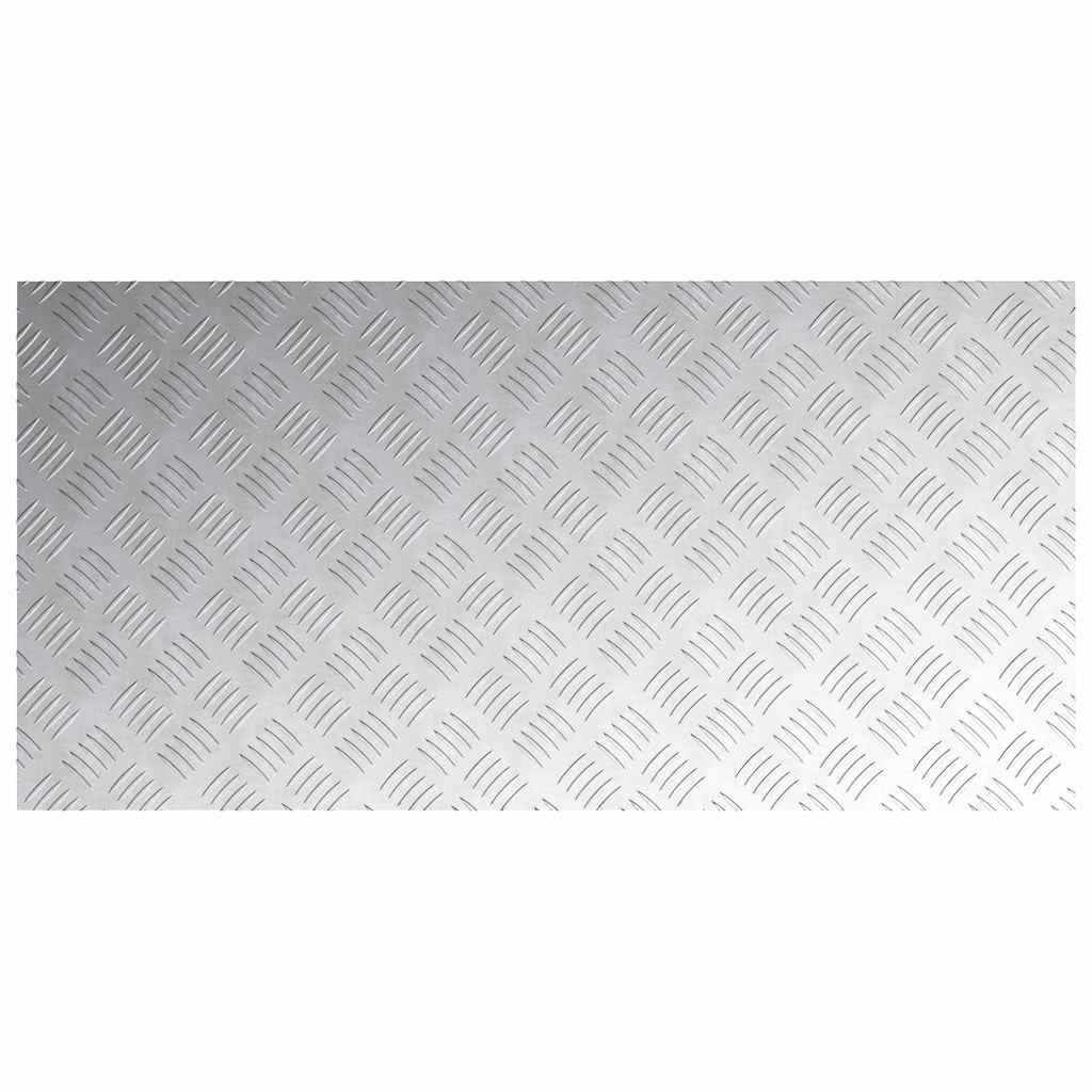 Checker plader 4 pcs Sølv 100 x 50 cm Aluminium