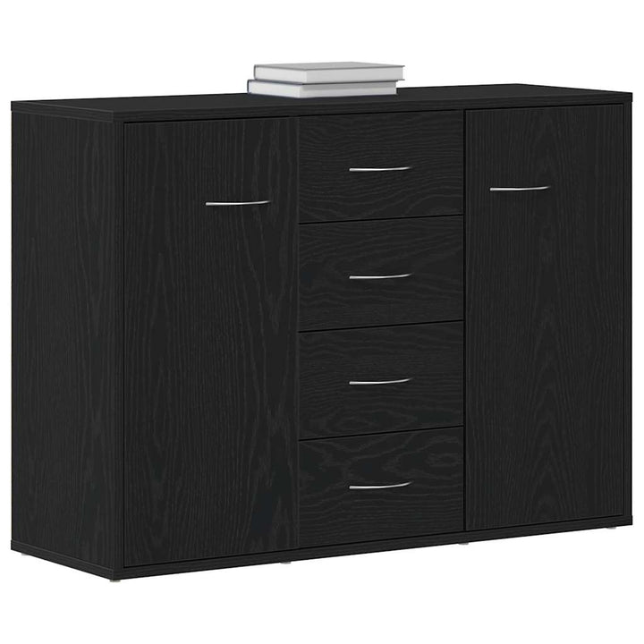 skænk 88x30x64 cm konstrueret træ sort egetræsfarve