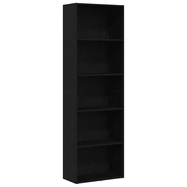 bogreol 60x30x189 cm konstrueret træ sort egetræsfarve