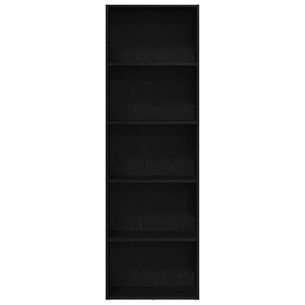 bogreol 60x30x189 cm konstrueret træ sort egetræsfarve
