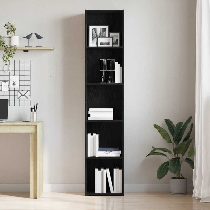 bogreol 40x30x189 cm konstrueret træ sort egetræsfarve