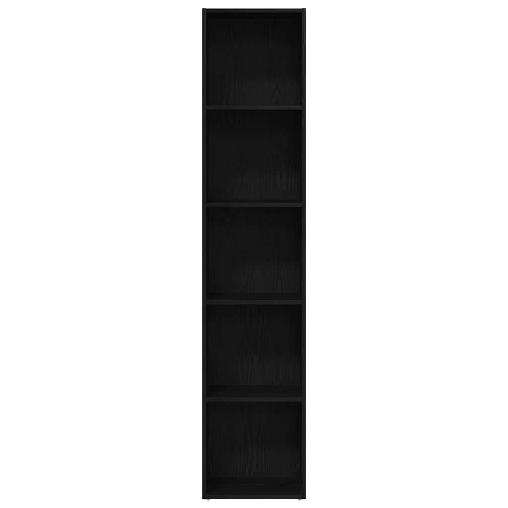 bogreol 40x30x189 cm konstrueret træ sort egetræsfarve
