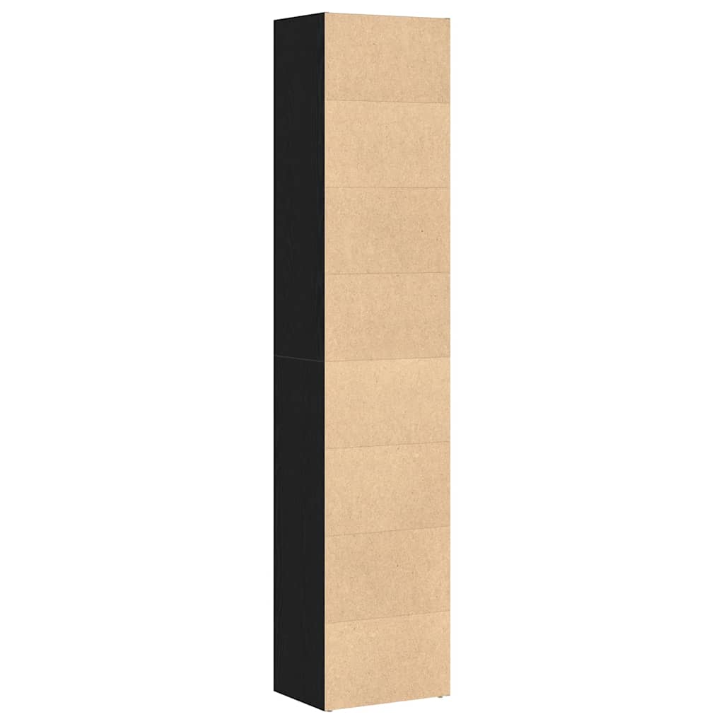 bogreol 40x30x189 cm konstrueret træ sort egetræsfarve