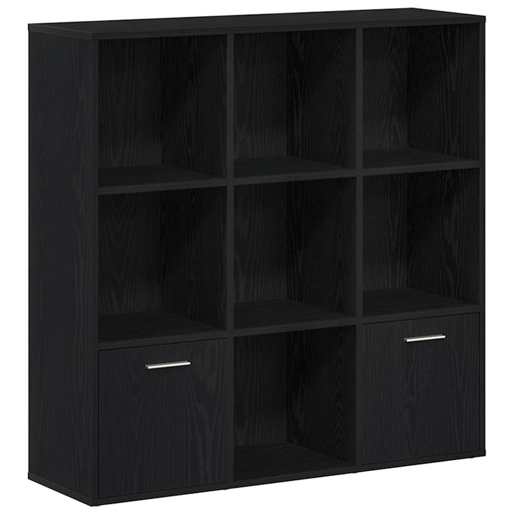 bogskab 98x29x97,5 cm konstrueret træ sort egetræsfarve