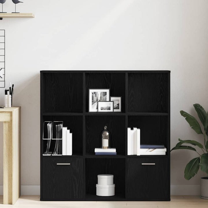 bogskab 98x29x97,5 cm konstrueret træ sort egetræsfarve