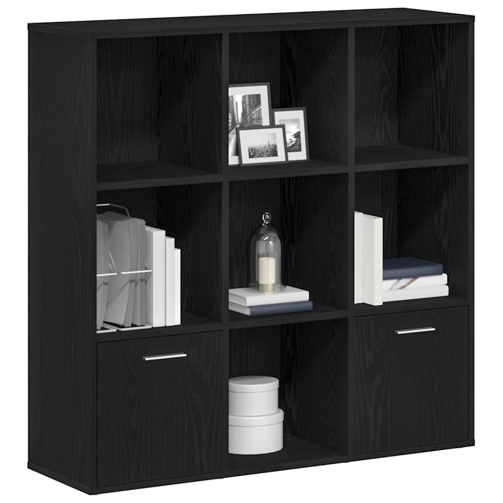 bogskab 98x29x97,5 cm konstrueret træ sort egetræsfarve