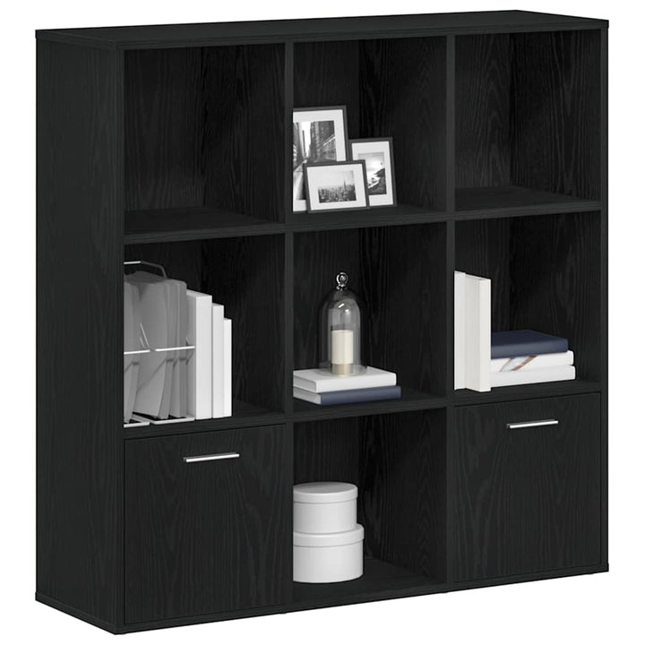 bogskab 98x29x97,5 cm konstrueret træ sort egetræsfarve
