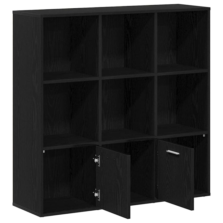 bogskab 98x29x97,5 cm konstrueret træ sort egetræsfarve