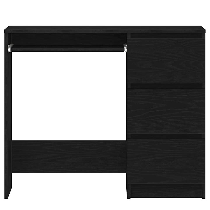 skrivebord 90x45x76 cm konstrueret træ sort-eg
