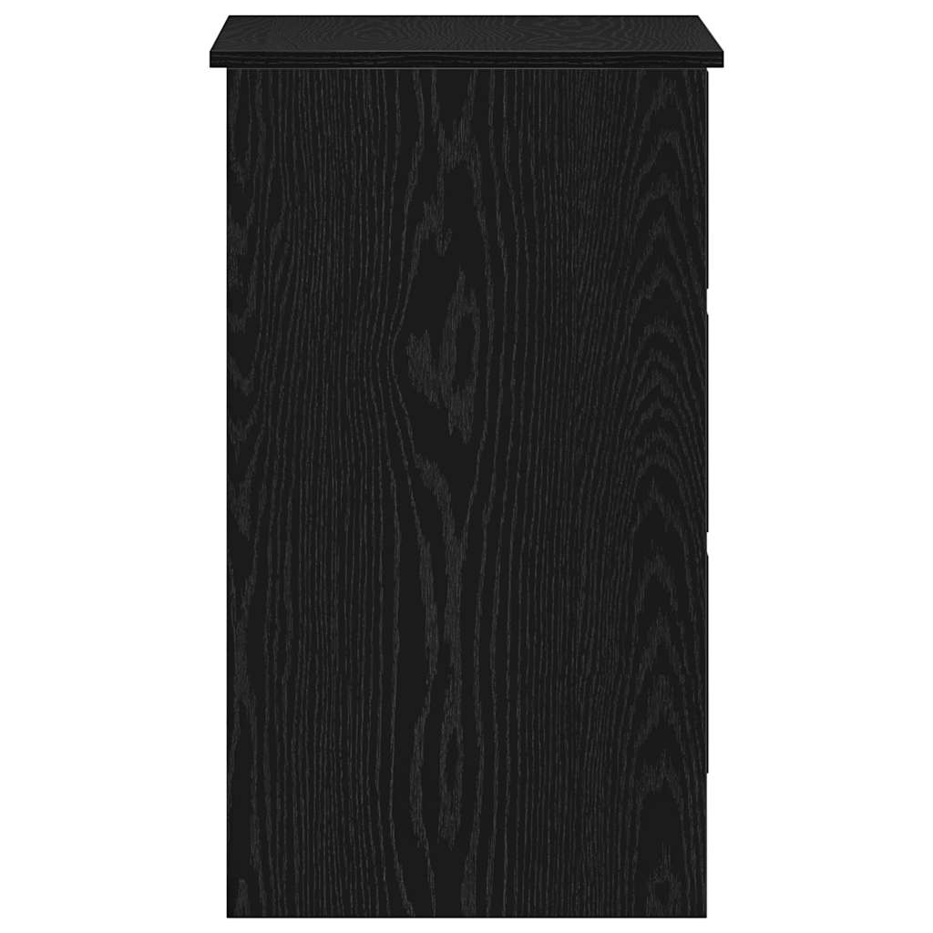 skrivebord 90x45x76 cm konstrueret træ sort-eg