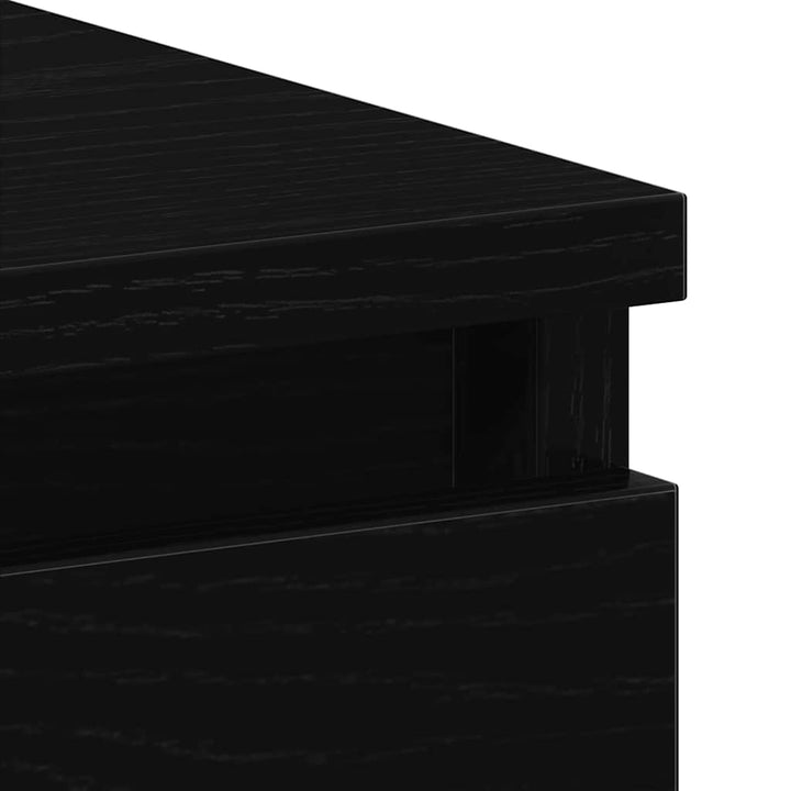 skrivebord 90x45x76 cm konstrueret træ sort-eg