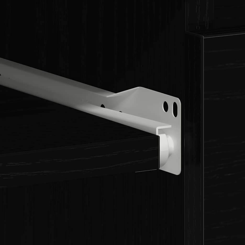 skrivebord 90x45x76 cm konstrueret træ sort-eg