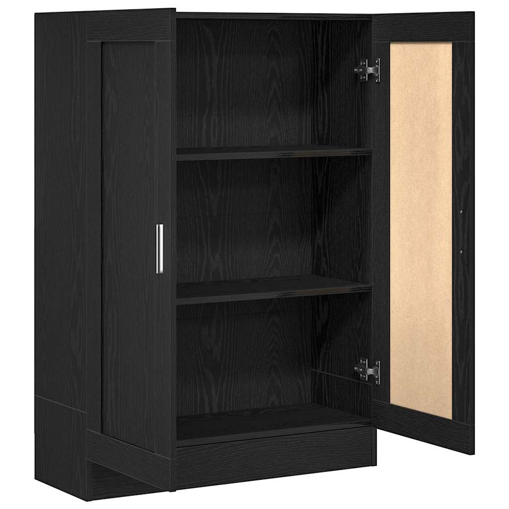 Bogskab Sort eg 82.5 x 30.5 x 115 cm Konstrueret træ