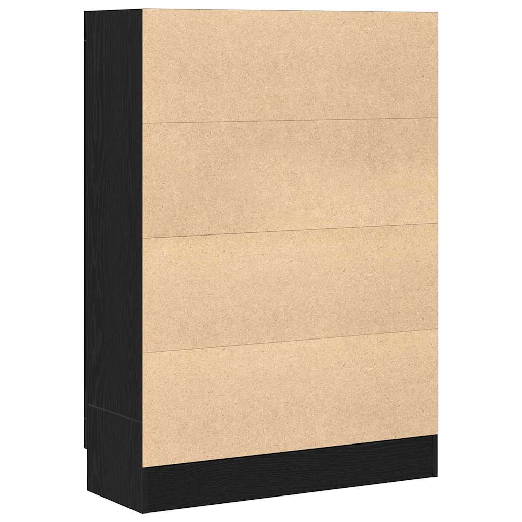 Bogskab Sort eg 82.5 x 30.5 x 115 cm Konstrueret træ
