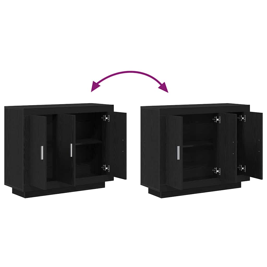 Sideboard Sort 92 x 35 x 75 cm Konstrueret træ