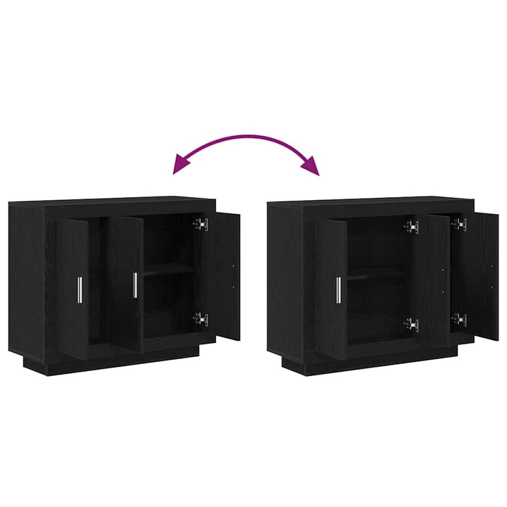 Sideboard Sort 92 x 35 x 75 cm Konstrueret træ