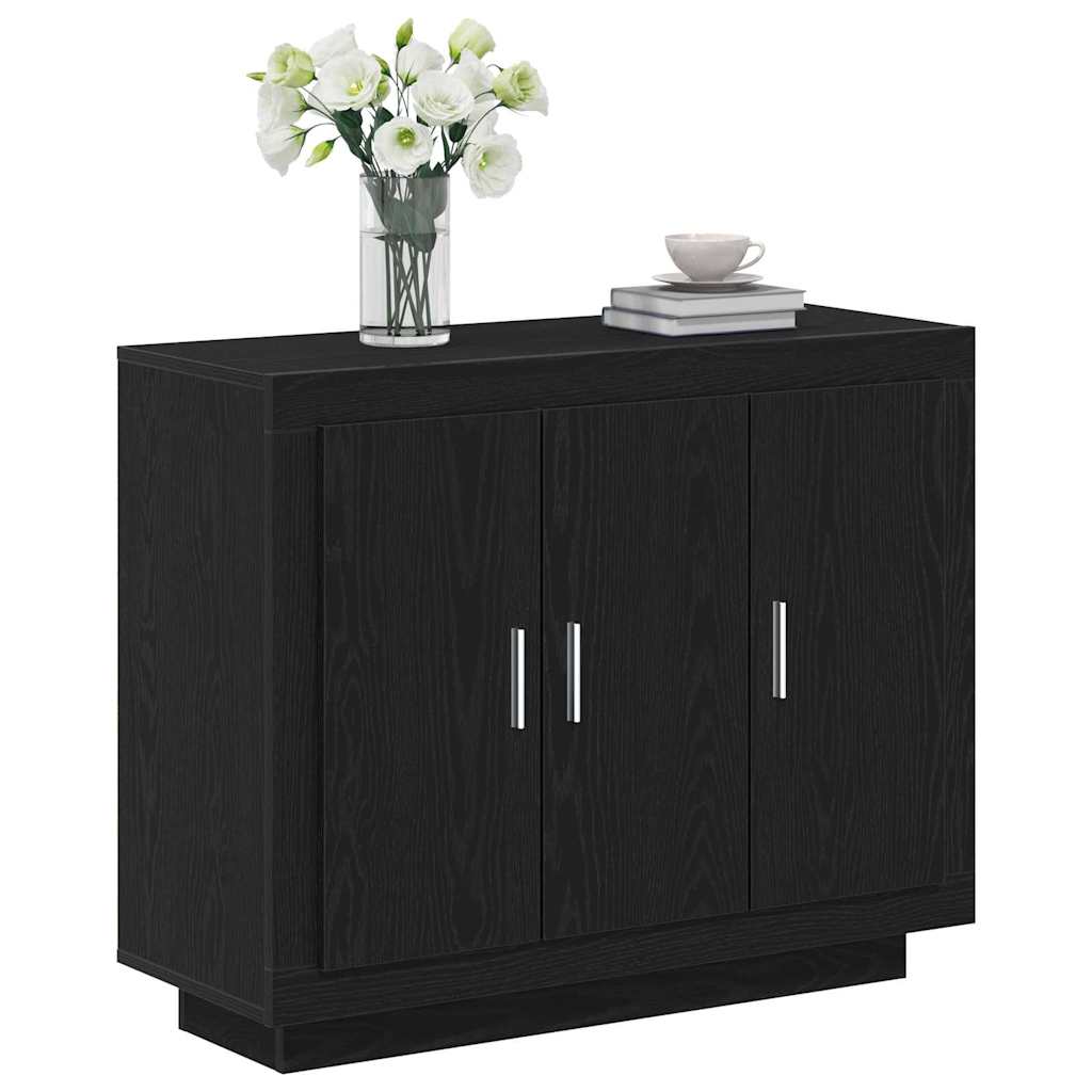 Sideboard Sort 92 x 35 x 75 cm Konstrueret træ