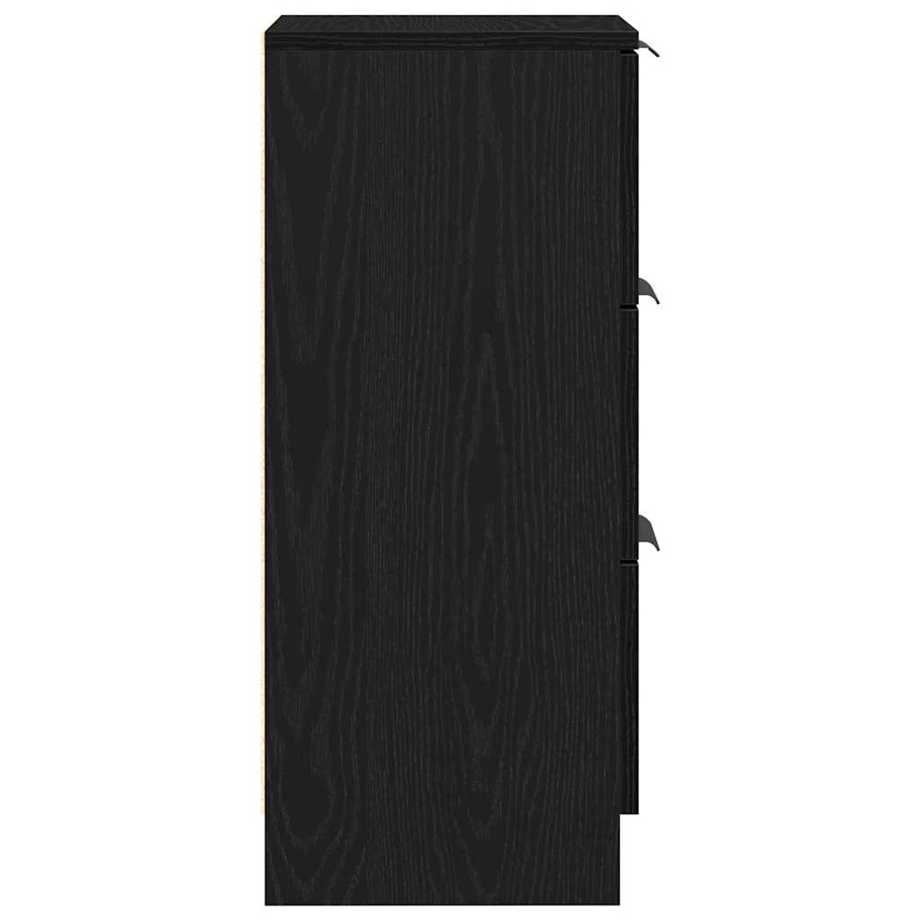 Sideboards 2 pcs Sort eg 30 x 30 x 70 cm Konstrueret træ