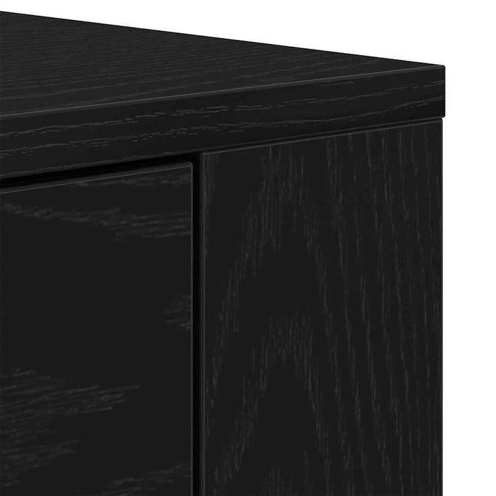 Sort egetræ sideboard Sort eg 80 x 33 x 70 cm Konstrueret træ