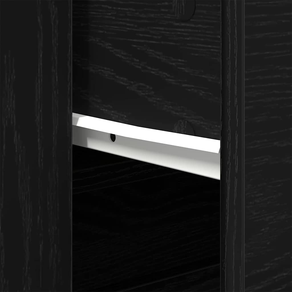 Sort egetræ sideboard Sort eg 80 x 33 x 70 cm Konstrueret træ