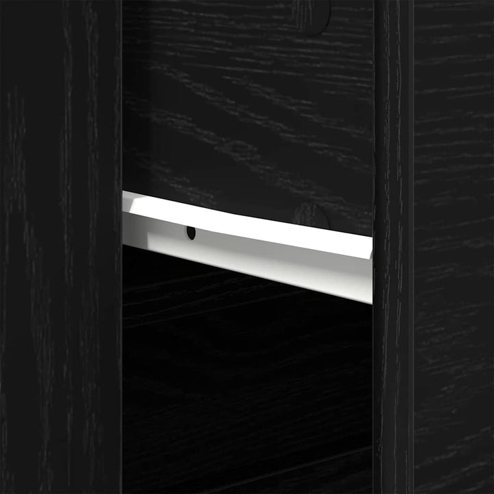Sort egetræ sideboard Sort eg 80 x 33 x 70 cm Konstrueret træ