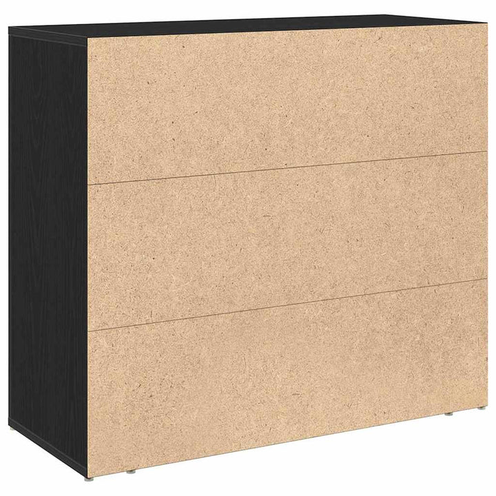 Sort egetræ sideboard Sort eg 80 x 33 x 70 cm Konstrueret træ