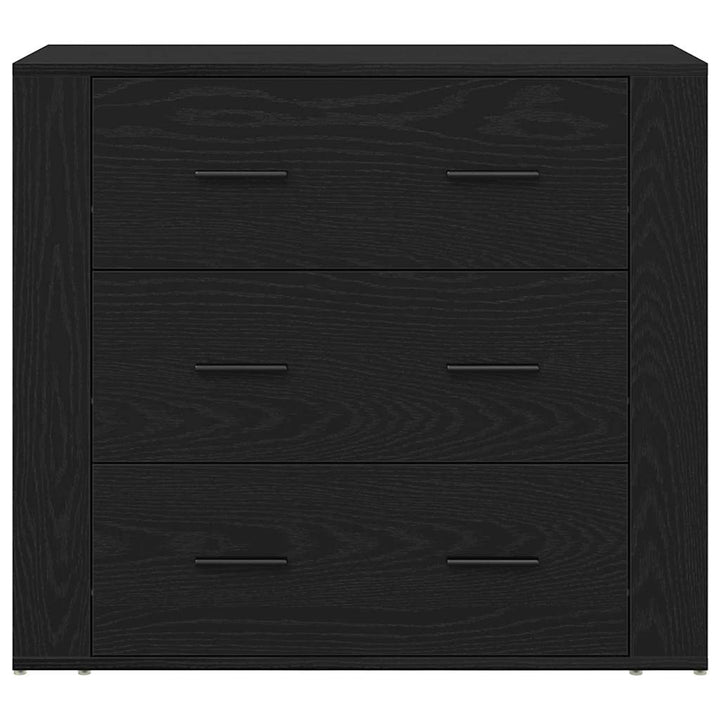 Sort egetræ sideboard Sort eg 80 x 33 x 70 cm Konstrueret træ