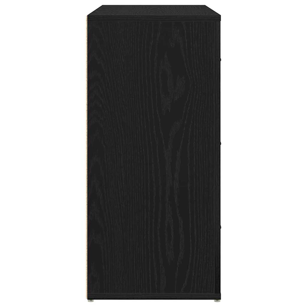 Sort egetræ sideboard Sort eg 80 x 33 x 70 cm Konstrueret træ