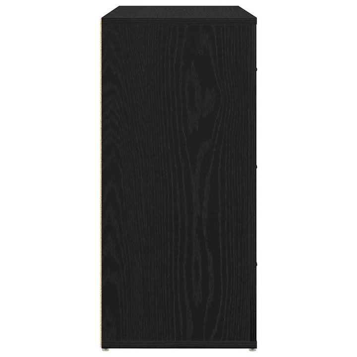 Sort egetræ sideboard Sort eg 80 x 33 x 70 cm Konstrueret træ