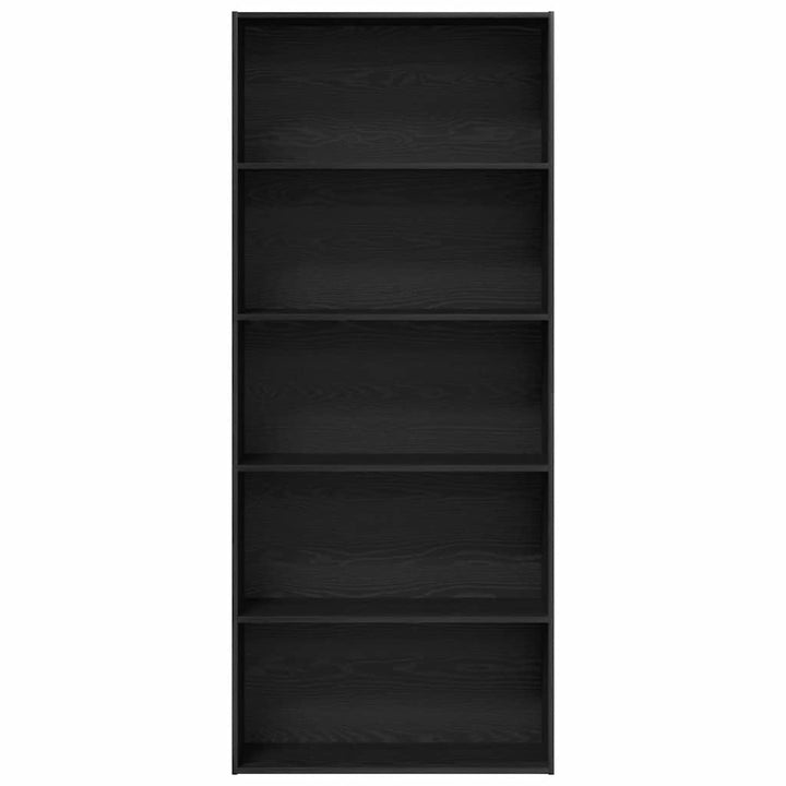 bogreol 80x30x189 cm konstrueret træ sort egetræ